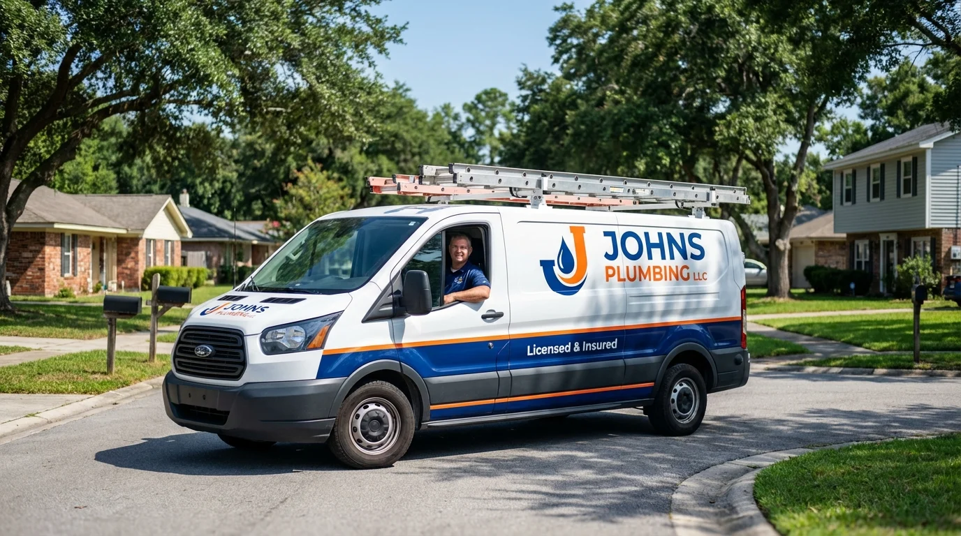 Johns Plumbing LLC service van in Roselle Park, NJ
